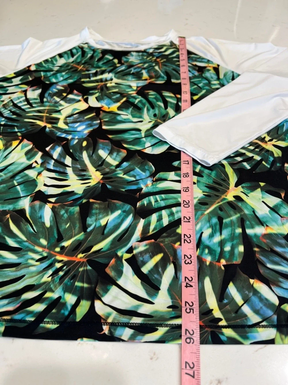 Reel Legends Reel-Tec Tropical Leaf Print Performance Top XL - Picture 5 of 5